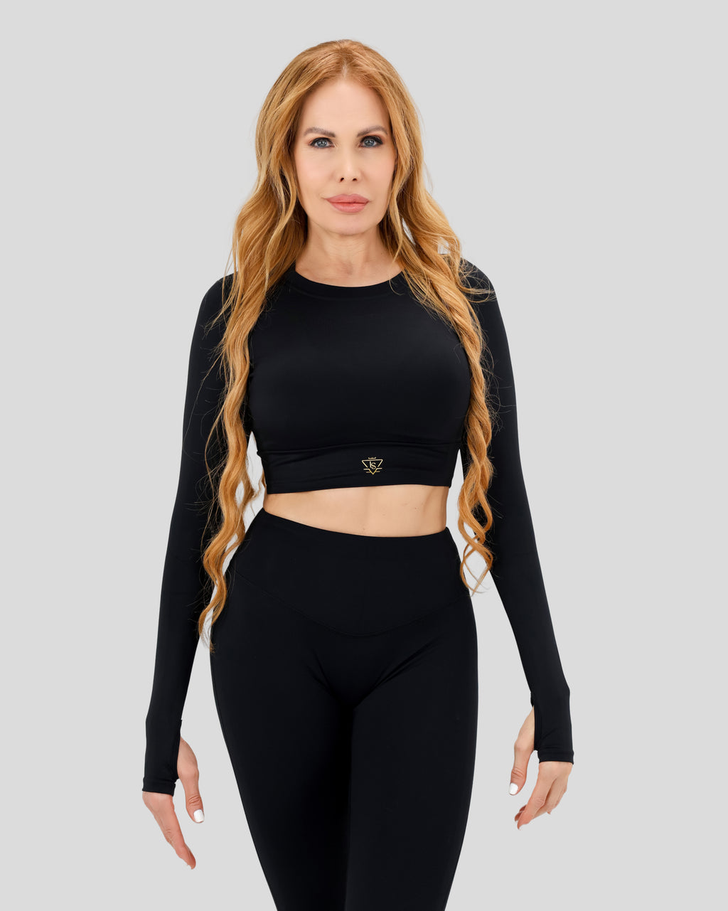 Long Sleeve Tri Cut Crop Top
