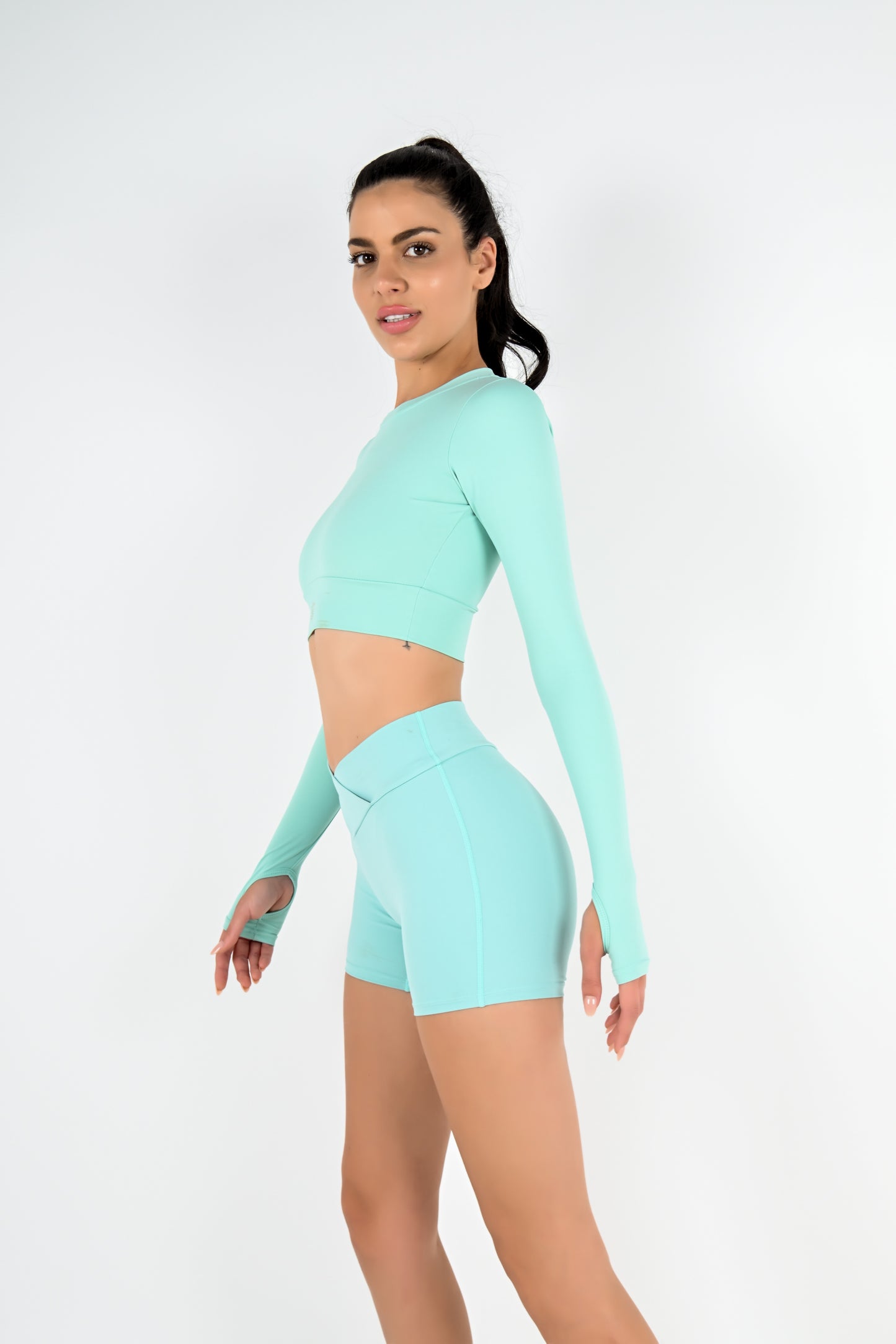 V-Cut Shorts - Aqua Mint