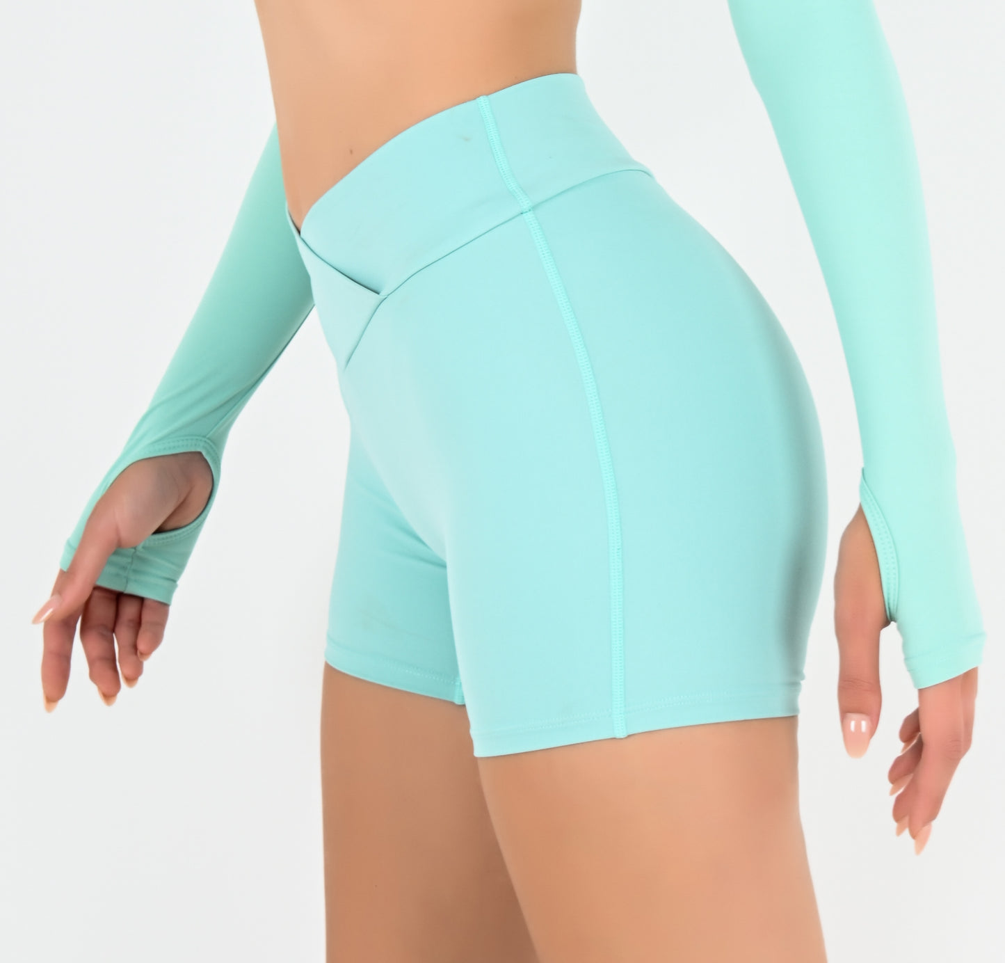 V-Cut Shorts - Aqua Mint